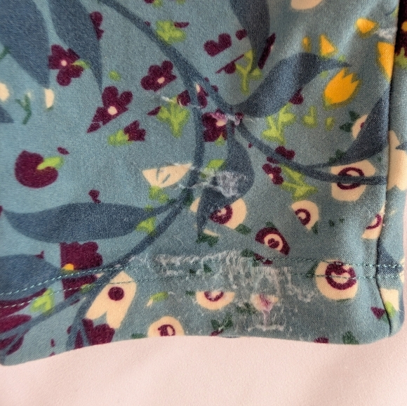 LuLaRoe OS Floral Teal Blue Leggings - BUTTERY SOFT - Picture 5 of 5